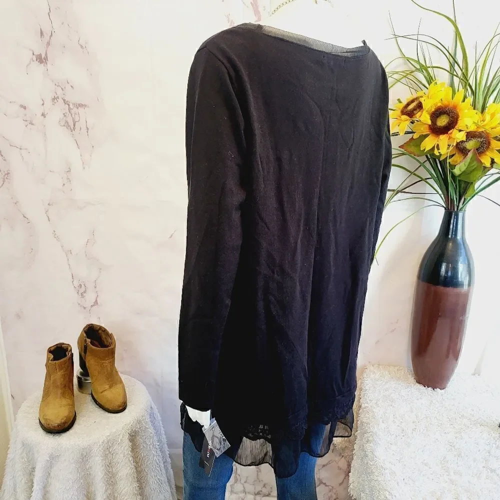 New Style & Co cotton blend black pullover sweater